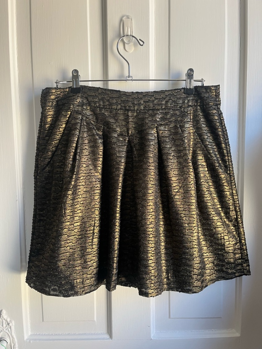 Vintage late 90’s/early 2000’s GAP Metallic Navy and Gold Circle Skirt